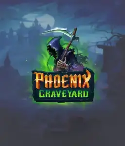 The eerie and atmospheric Phoenix Graveyard slot game interface by ELK Studios, featuring a mysterious graveyard setting. This image captures the slot's unique expanding reel feature, enhanced by its beautifully crafted symbols and gothic theme. It vividly depicts the game's theme of rebirth and immortality, making it enticing for those fascinated by mythology.