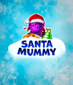  Experience the whimsical "Santa Mummy" slot game by Belatra, featuring a mummified Santa dressed in festive holiday attire. This eye-catching image portrays the mummy with a bright purple hue, wearing a Santa hat, amid snowy blue and frosty snowflakes. The game's title, "Santa Mummy," is clearly shown in large, frost-like blue letters.