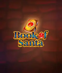 Experience the festive spirit with the Book of Santa game by Endorphina, featuring an ornate golden book adorned with Santa's iconic seal. This image conveys the charm and joy of Christmas, set against a softly glowing red background. Great for those who love Christmas-themed slots, offering a captivating gaming experience. 